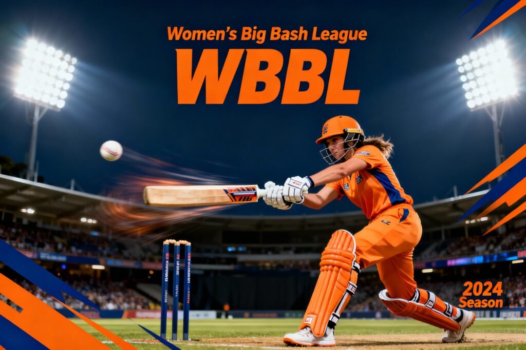 Collage of Women’s Big Bash League WBBL teams in a stylized cricket design