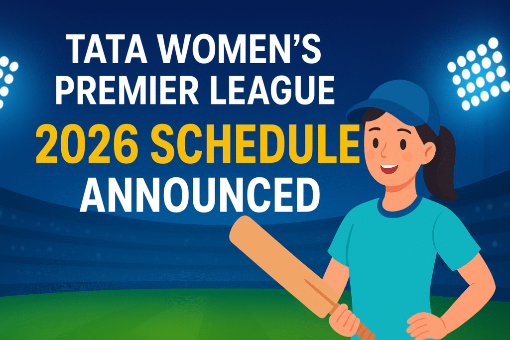 make a banner of TATA Women’s Premier League 2026 schedule announced with womens cute