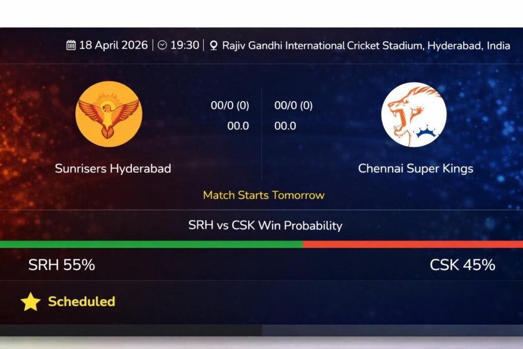 SRH vs CSK IPL Odds 2026