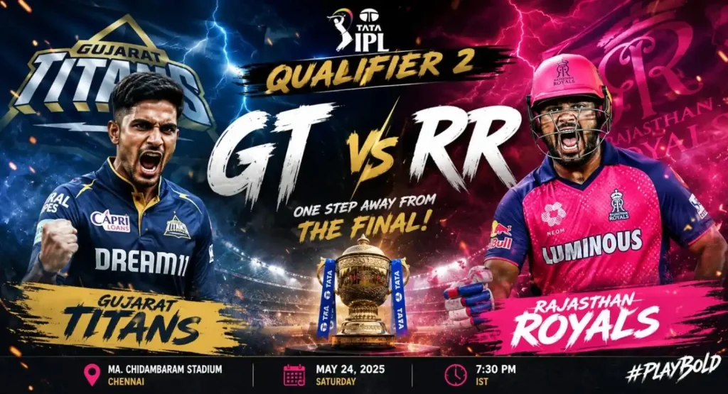GT vs RR IPL 2026 Qualifier 2 match prediction Dream11 team betting odds Mullanpur pitch report