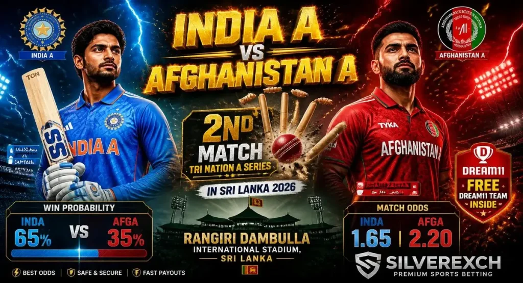 INDA vs AFGA Tri Nation A Series 2026 match prediction Dream11 team betting odds Dambulla pitch report