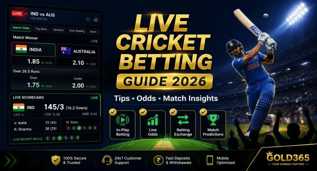Live Cricket Betting Guide 2026 tips odds match insights Gold365