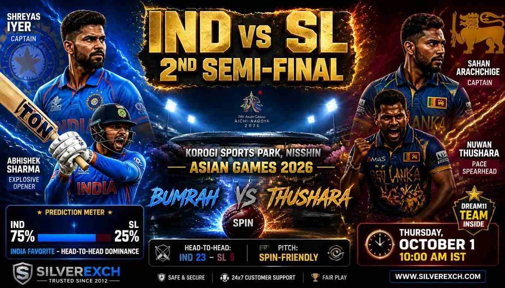 IND vs SL 2nd Semi-Final 2026 Asian Games cricket preview